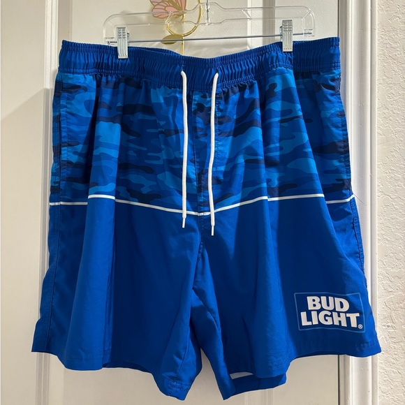 bud light Swim Bud Light Blue Camo Swim Shorts Poshmark